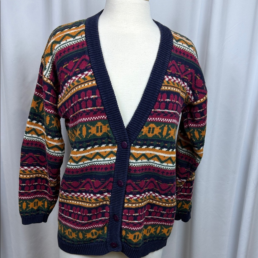 Paul Harris Women's Colorful Knit Cardigan, Small